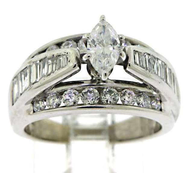 Nice Marquise Round Brilliant & Baguette Diamond Ring