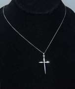 White Gold Cross Pendant on 18in Chain