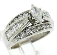 Nice Marquise Round Brilliant & Baguette Diamond Ring