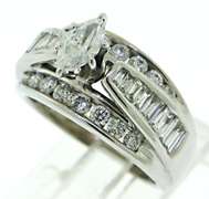 Nice Marquise Round Brilliant & Baguette Diamond Ring