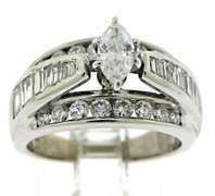 Nice Marquise Round Brilliant & Baguette Diamond Ring