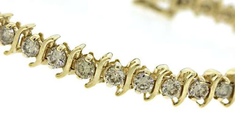 Popular Yellow Gold 5ctw Diamond S Link Bracelet