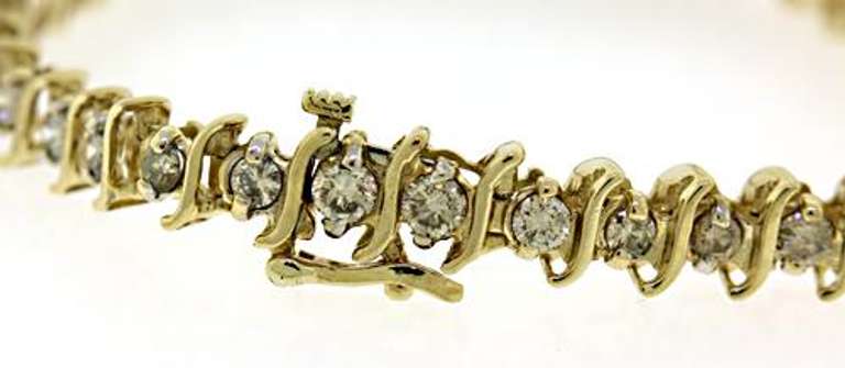 Popular Yellow Gold 5ctw Diamond S Link Bracelet