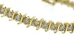 Popular Yellow Gold 5ctw Diamond S Link Bracelet