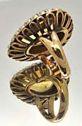 30 CARAT CTRINE/PEARL RING IN 14 KT YELLOW GOLD