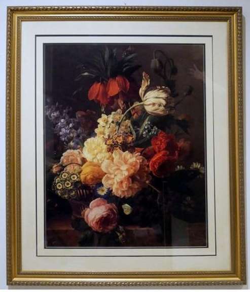 Beautiful Still Life with Flowers Offset Lithograph