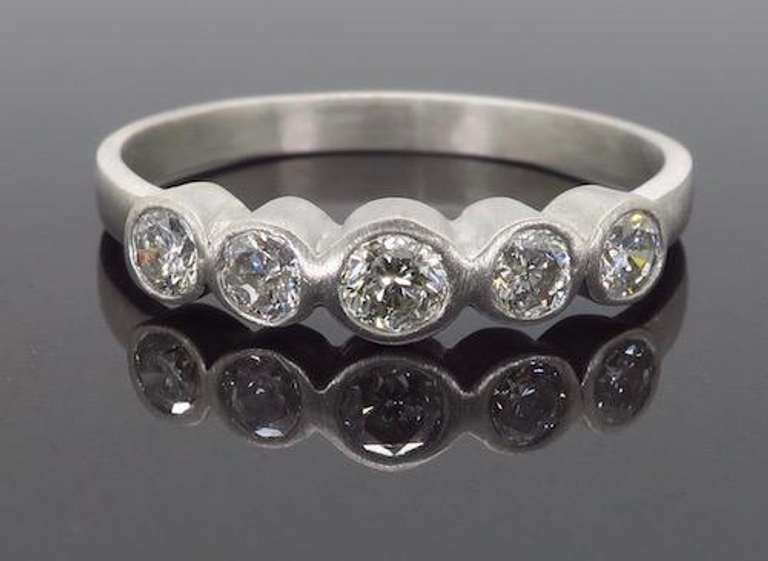 Platinum Bezel Set Diamond Band