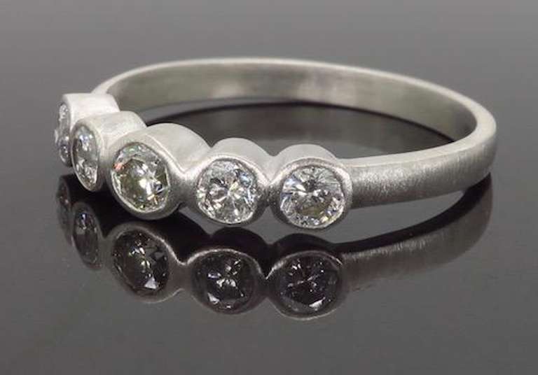 Platinum Bezel Set Diamond Band