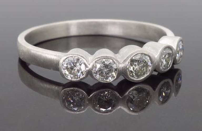 Platinum Bezel Set Diamond Band