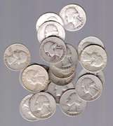 Half-Roll of 20 Silver Washington Quarters from 1964