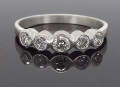 Platinum Bezel Set Diamond Band