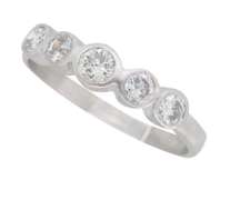 Platinum Bezel Set Diamond Band