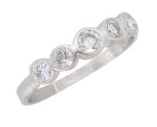 Platinum Bezel Set Diamond Band