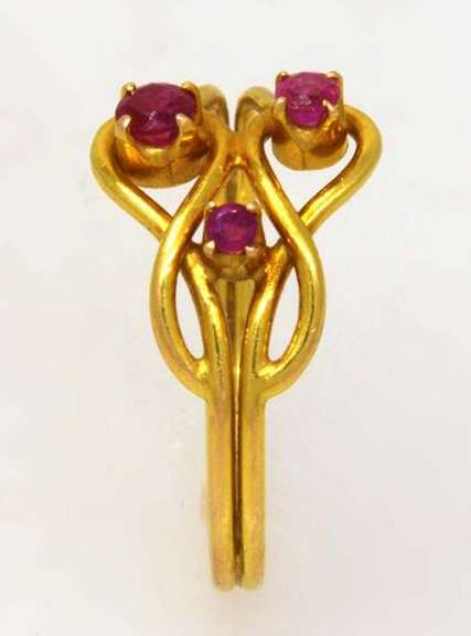 Ruby Twist Ring in Gold, Size 6.5