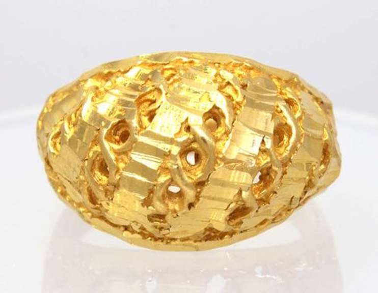 Gold Dome Ring, Size 4.75