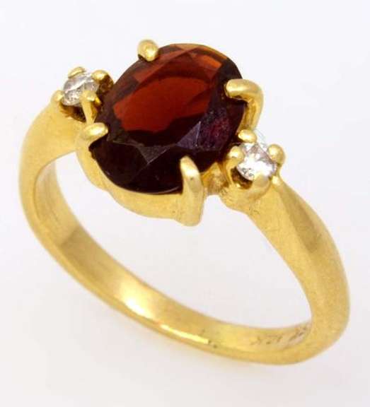 Petite Garnet & Diamond Accent Ring, Size 2.5