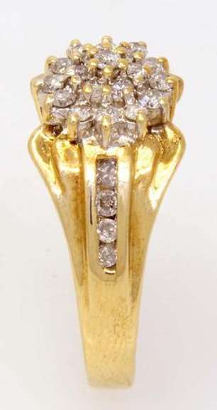 Diamond Cluster Ring in Gold, Size 6.5