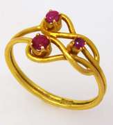 Ruby Twist Ring in Gold, Size 6.5