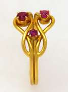 Ruby Twist Ring in Gold, Size 6.5