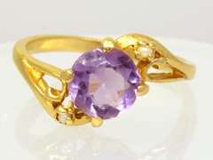 Amethyst & Seed Pearl Ring, Size 5.75