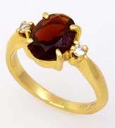 Petite Garnet & Diamond Accent Ring, Size 2.5