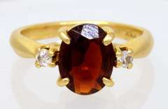 Petite Garnet & Diamond Accent Ring, Size 2.5