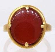 Red Carnelian Ring in Gold, Size 5.25