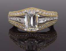 Vintage Inspired Emerald Cut Diamond Ring