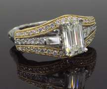 Vintage Inspired Emerald Cut Diamond Ring