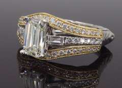 Vintage Inspired Emerald Cut Diamond Ring