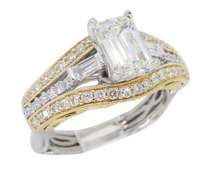 Vintage Inspired Emerald Cut Diamond Ring
