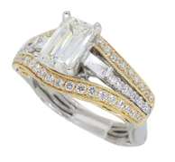 Vintage Inspired Emerald Cut Diamond Ring