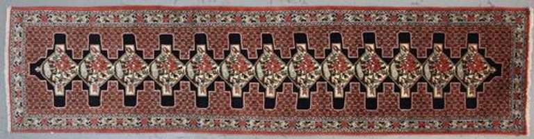 Handmade Persian Bidjar Runner 3.0x12.5