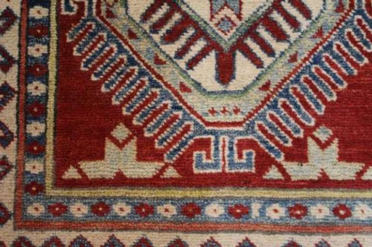 Handmade Pakistani Kazak Design Runner 2.7x12.5