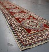 Handmade Pakistani Kazak Design Runner 2.7x12.5