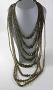 Heidi Daus 9 Row Brown Beaded Necklace