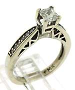 Stunning 14kt WG Princess Cut Diamond Engagement Ring