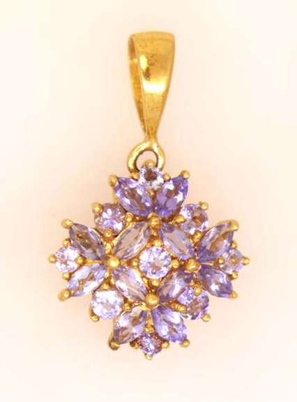Lavendar Gemstone Pendant in Gold