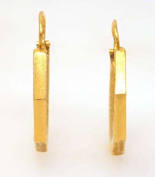 Hexagonal Gold Hoop Earrings