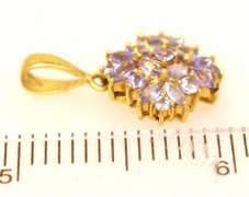 Lavendar Gemstone Pendant in Gold
