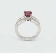 Lovely Ruby and Diamond 18kt White Gold Ring