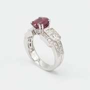 Lovely Ruby and Diamond 18kt White Gold Ring
