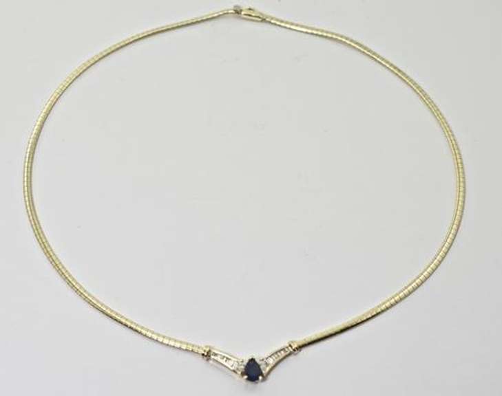 Simply Elegant 14K Sapphire & Diamond Necklace