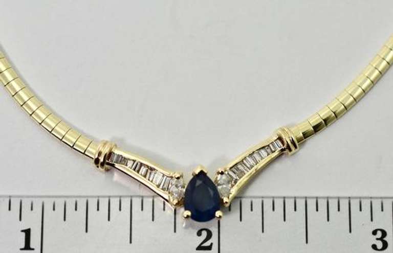 Simply Elegant 14K Sapphire & Diamond Necklace