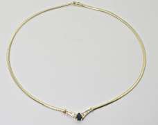 Simply Elegant 14K Sapphire & Diamond Necklace
