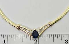 Simply Elegant 14K Sapphire & Diamond Necklace