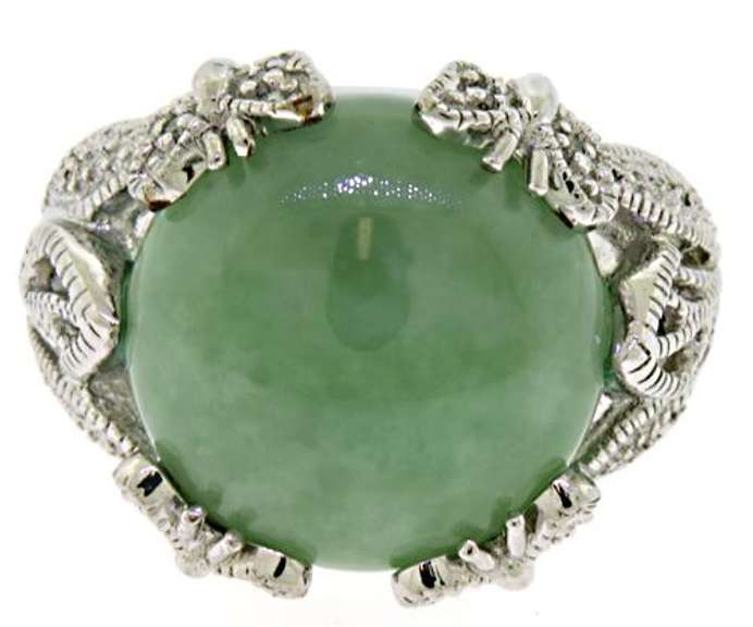 Green Jade and CZ Judith Ripka Ring