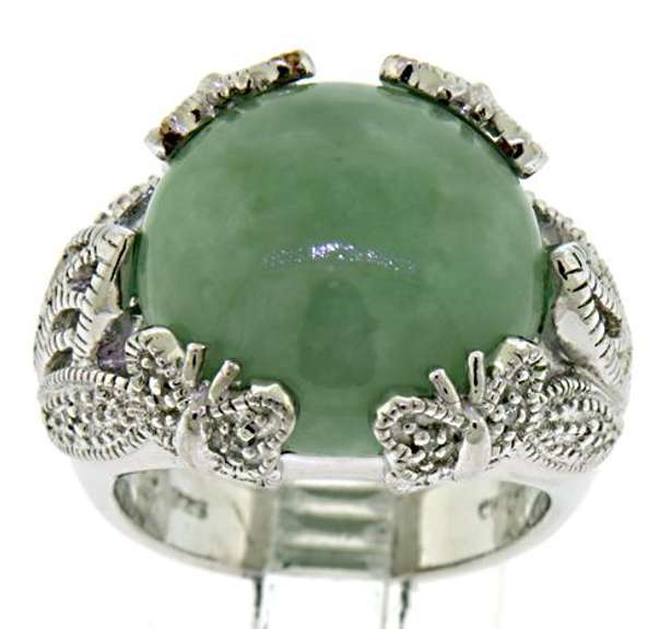 Green Jade and CZ Judith Ripka Ring