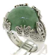 Green Jade and CZ Judith Ripka Ring