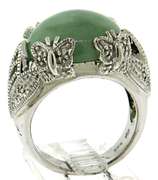 Green Jade and CZ Judith Ripka Ring